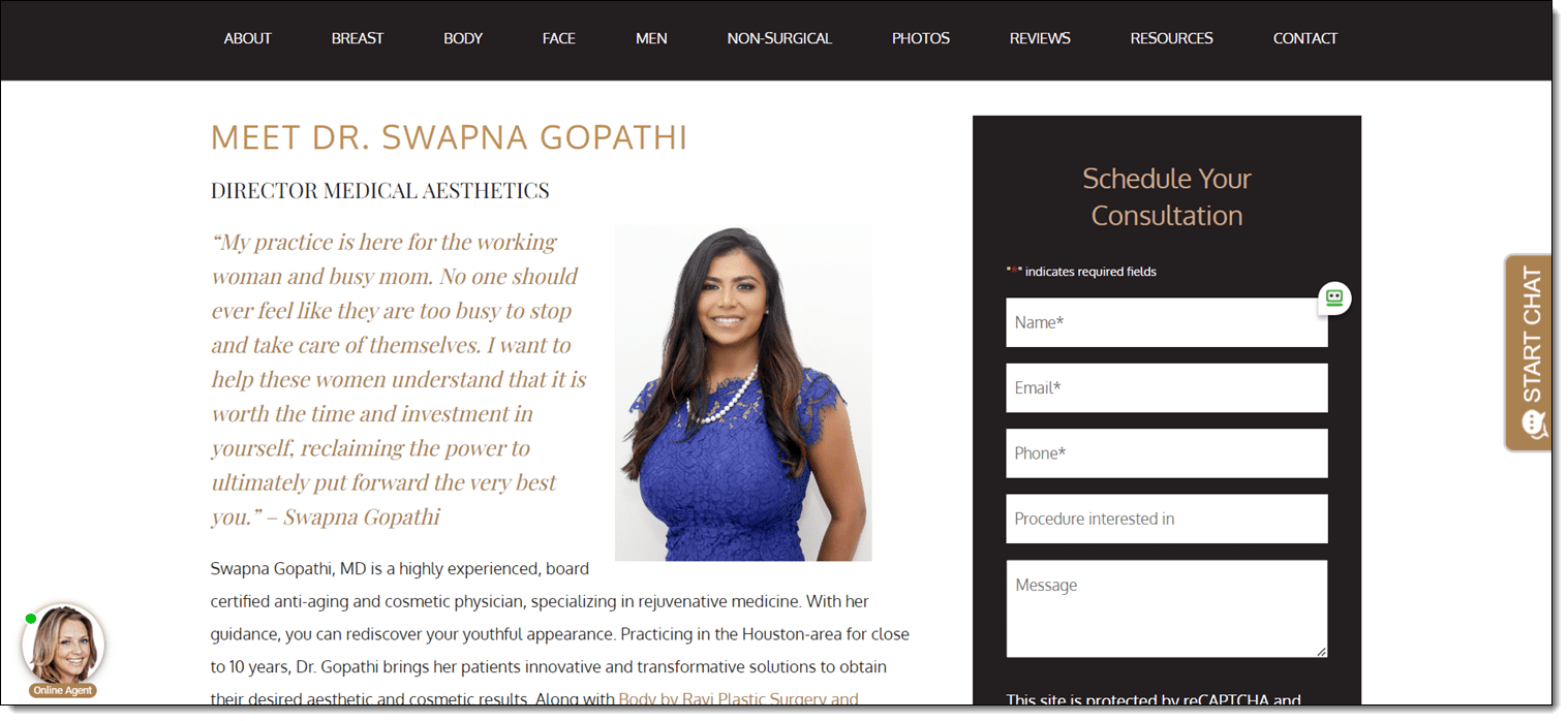 Meet Dr. Swapna Gopathi of Body by Ravi Plastic Surgery and Aesthetics