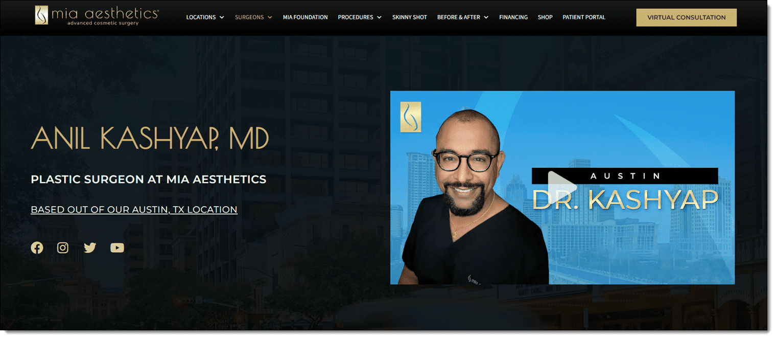 Meet Dr. Anil Kashyap of Mia Aesthetics in Austin, Texas - Doctor