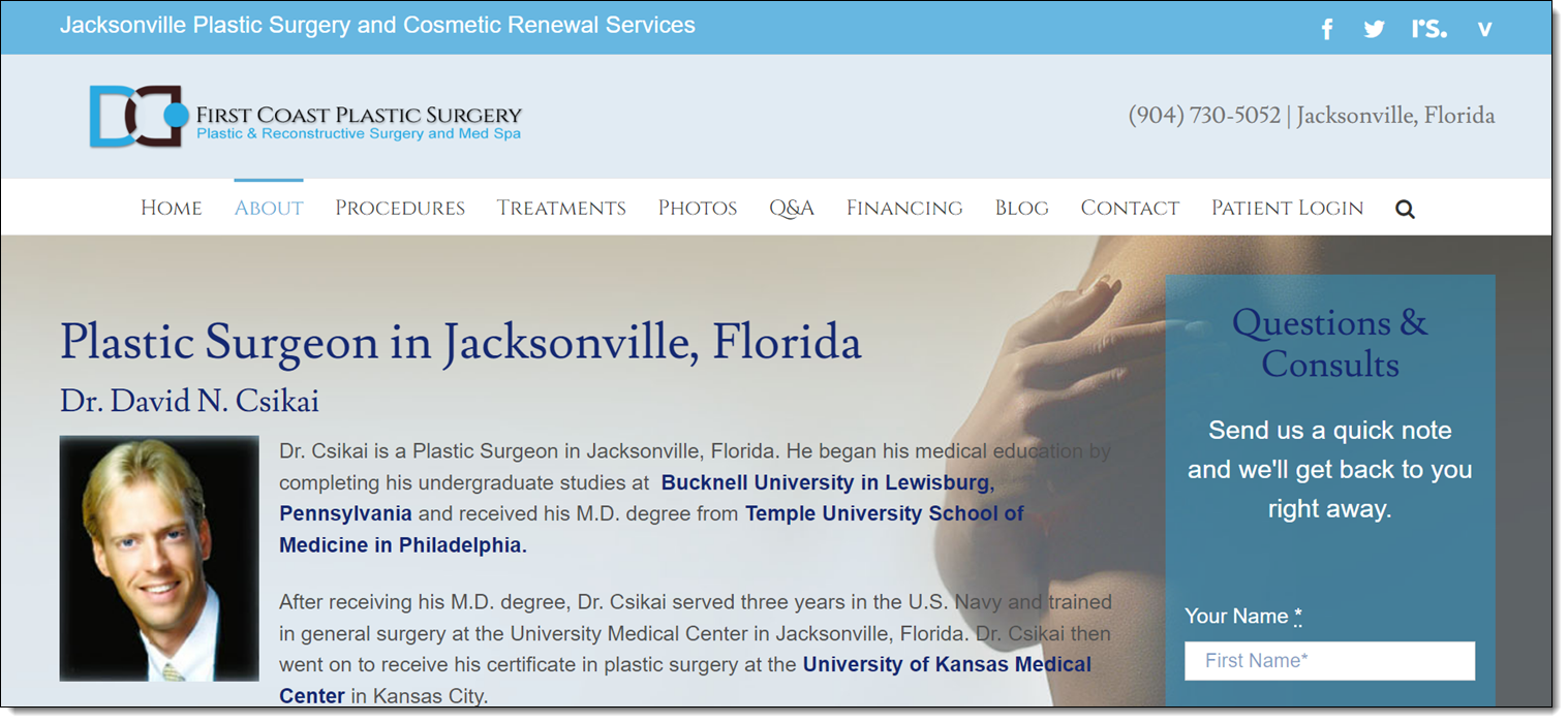 First Coast Plastic Surgery David N Csikai Md Reviews Meet Dr. David Csikai of First Coast Plastic Surgery in Jacksonville