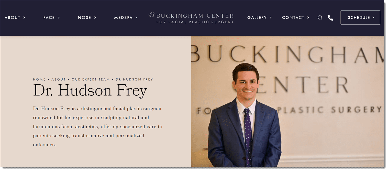 Meet Dr. Hudson Frey of Buckingham Center For Facial Plastic Surgery in